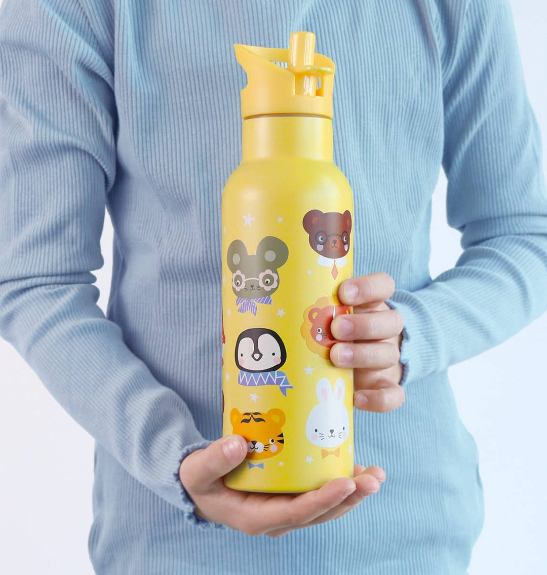 A Little Lovely Company - XL Stainless Steel Drink / Water Bottle: Animal Friends