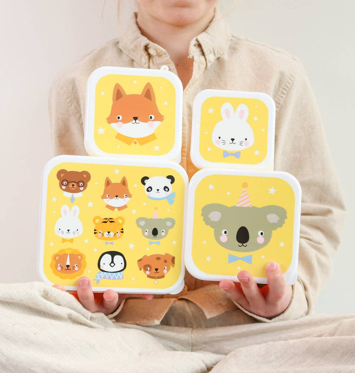 A Little Lovely Company - Lunch & Snack Box Set: Animal friends