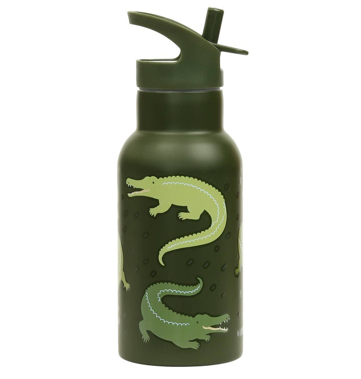 A Little Lovely Company - Kids Stainless Steel Drink / Water Bottle: Crocodiles