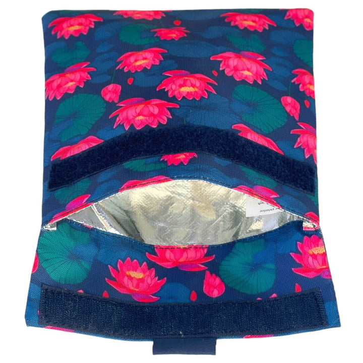 Yumbox Reusable Sandwich Bag - Set of 2 - Navy & Lotus Flowers