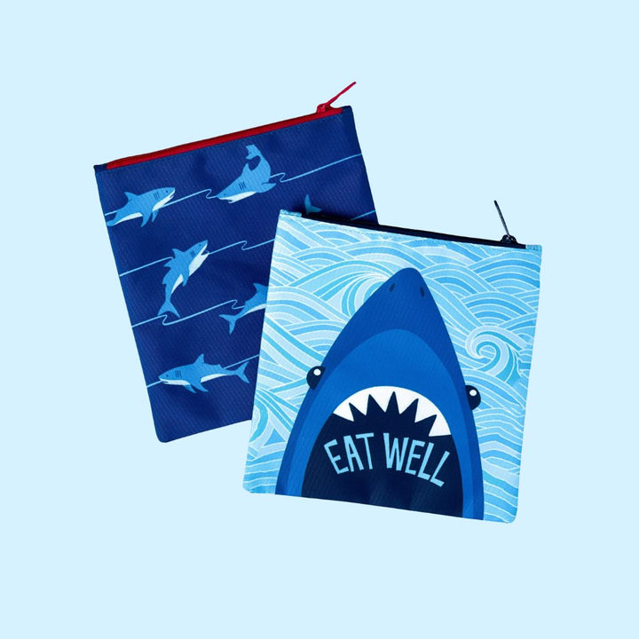 Yumbox Reusable Sandwich Bag - Set of 2 - Sharks Duo