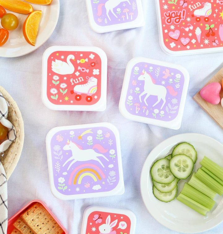 A Little Lovely Company - Lunch & Snack Box Set: Unicorn Dreams
