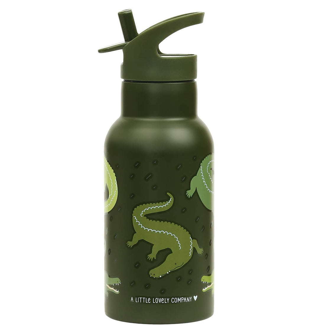 A Little Lovely Company - Kids Stainless Steel Drink / Water Bottle: Crocodiles