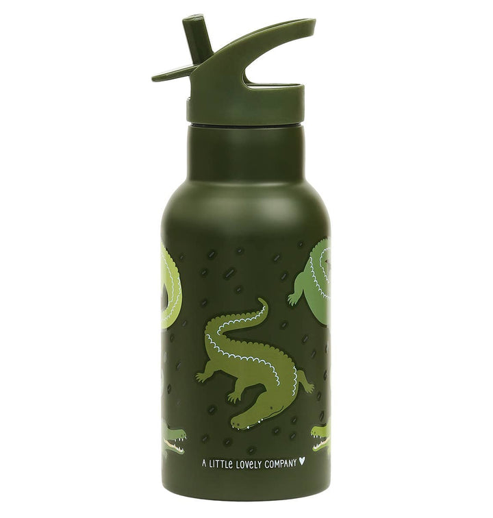 A Little Lovely Company - Kids Stainless Steel Drink / Water Bottle: Crocodiles