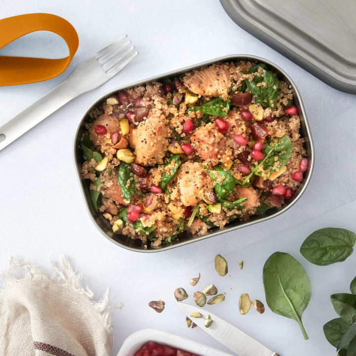 Black+Blum Stainless Steel Leak Proof Lunch Box with Fork | Ocean | 1 Litre