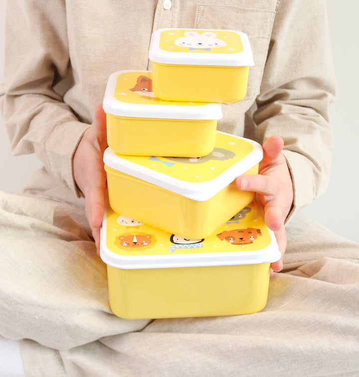 A Little Lovely Company - Lunch & Snack Box Set: Animal friends