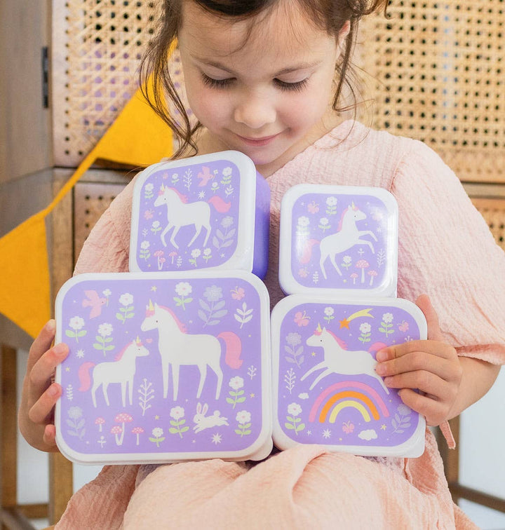 A Little Lovely Company - Lunch & Snack Box Set: Unicorn Dreams