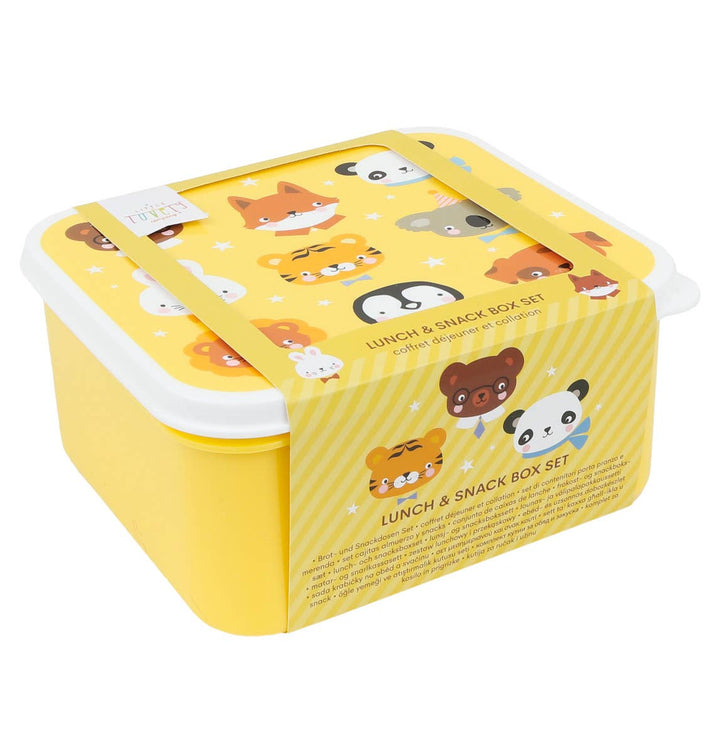 A Little Lovely Company - Lunch & Snack Box Set: Animal friends