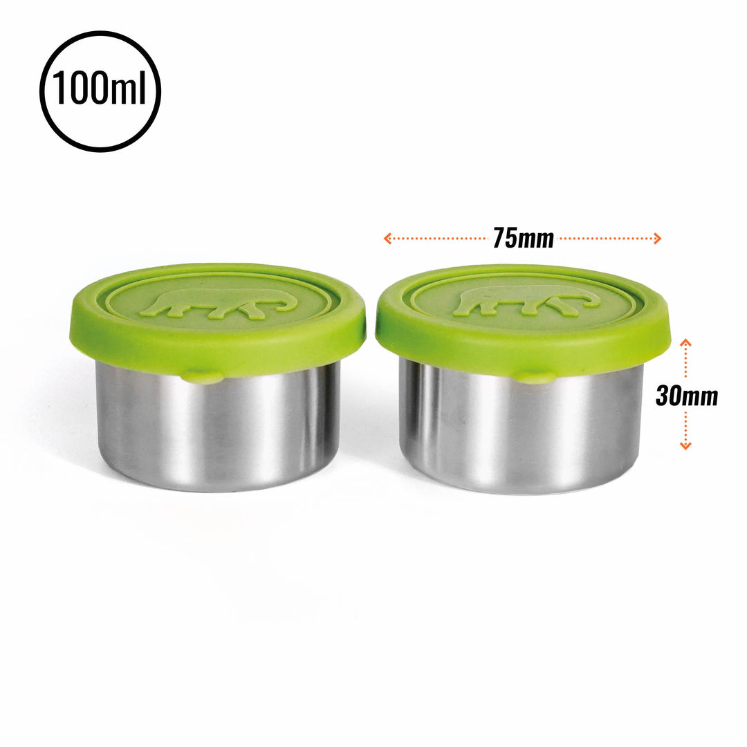 Elephant Box - Seal & Go Steel Snack Pots (2 x 100ml)