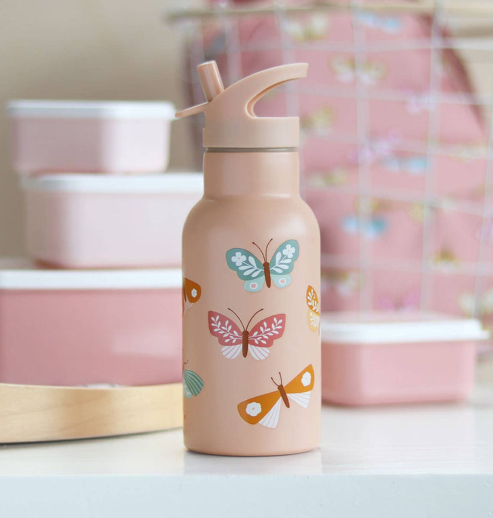 A Little Lovely Company Kids Stainless Steel Drink / Water Bottle: Butterflies