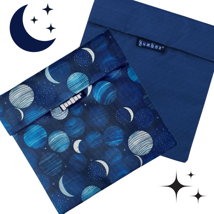 Yumbox Reusable Sandwich Bag - Set of 2 - Navy & Lunar Phases