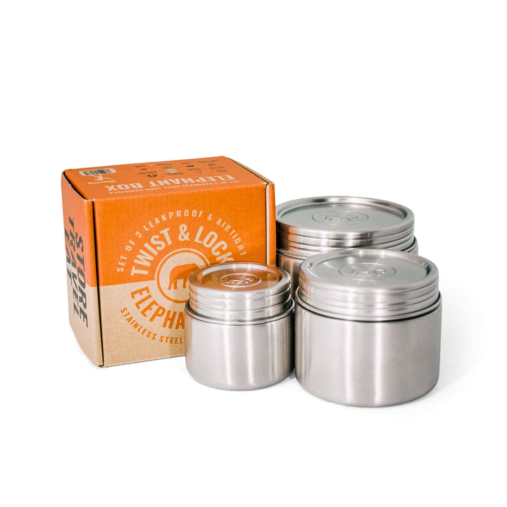 Elephant Box - Twist & Lock Food Canister Trio