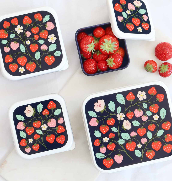 A Little Lovely Company - Lunch & Snack Box Set: Strawberries