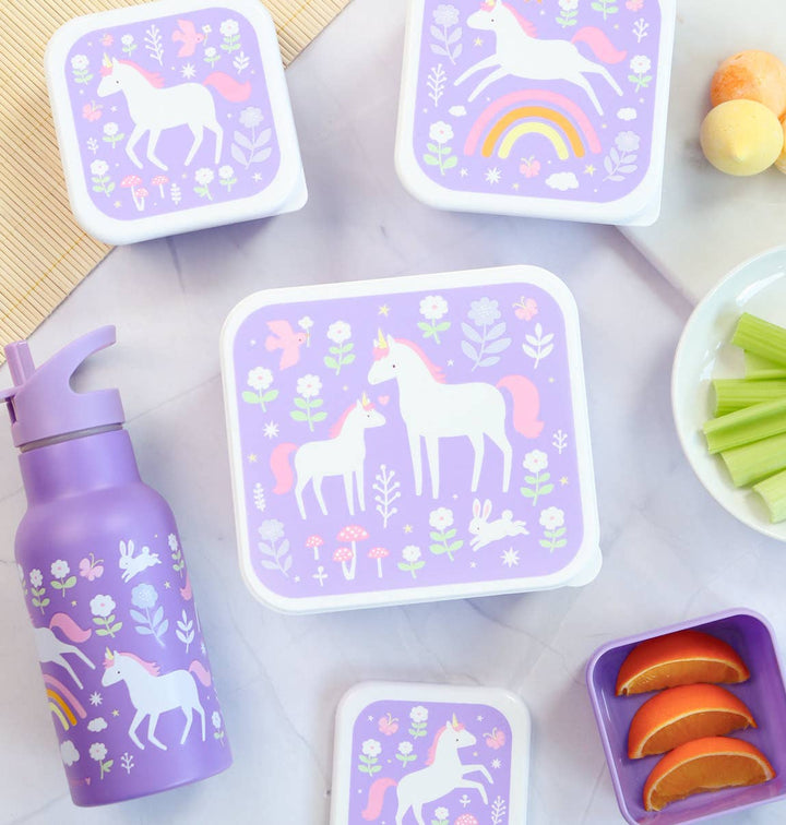 A Little Lovely Company - Lunch & Snack Box Set: Unicorn Dreams