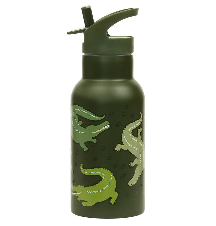A Little Lovely Company - Kids Stainless Steel Drink / Water Bottle: Crocodiles