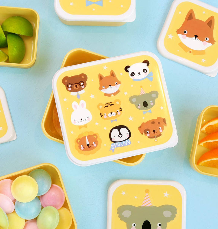 A Little Lovely Company - Lunch & Snack Box Set: Animal friends