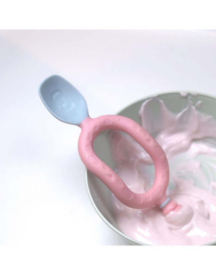 Bibado Dippit Multi-Stage Baby Weaning Spoon and Dipper - 2 Pack - Pink & Grey