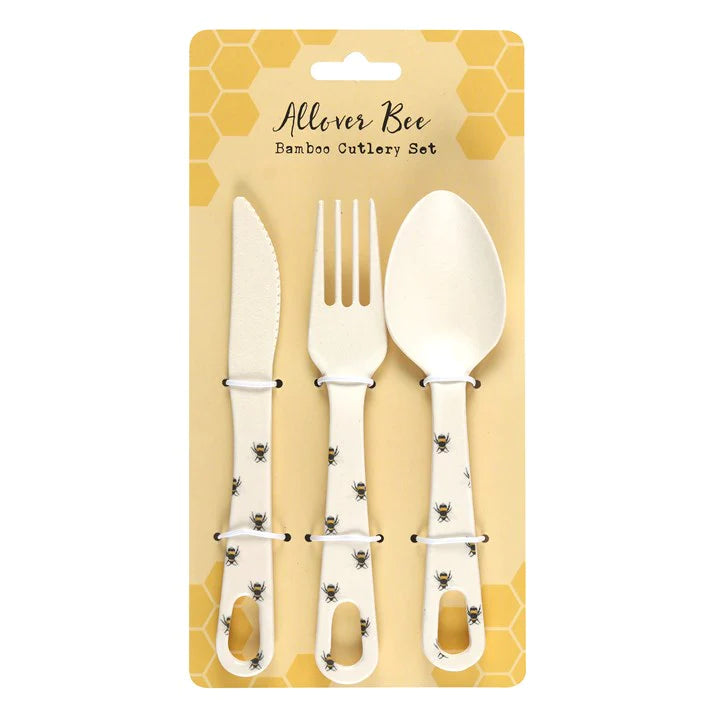 Bamboo Cutlery Set - Bee