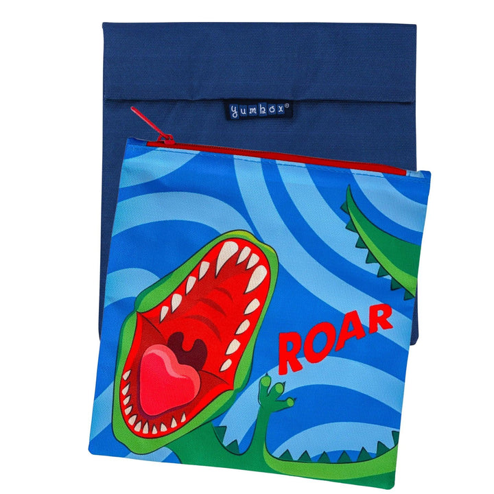 Yumbox Reusable Sandwich Bag - Set of 2 - Navy & Dino