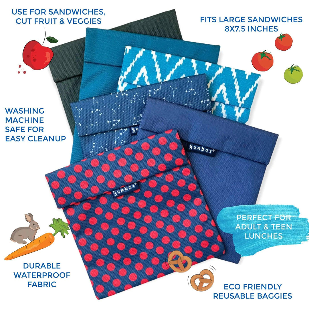Yumbox Pochette Zero Waste Sandwich Bag - Peacock Blue