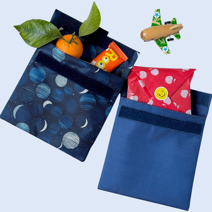 Yumbox Reusable Sandwich Bag - Set of 2 - Navy & Lunar Phases