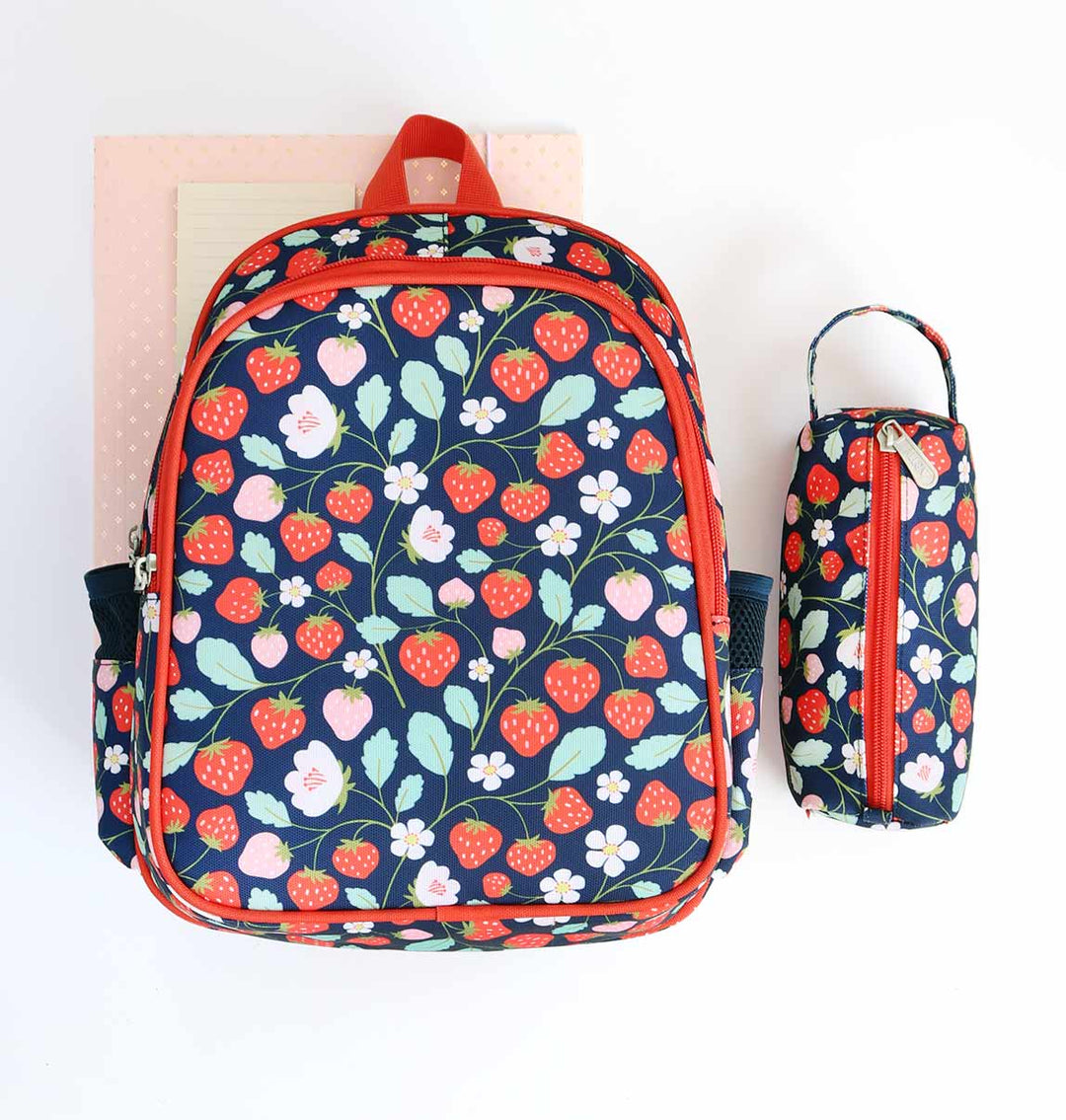 A Little Lovely Company - Backpack with Insulated Pocket: Strawberries