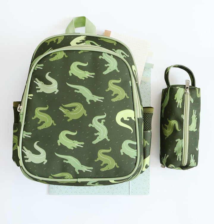A Little Lovely Company - Backpack with Insulated Pocket: Crocodiles
