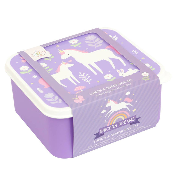 A Little Lovely Company - Lunch & Snack Box Set: Unicorn Dreams