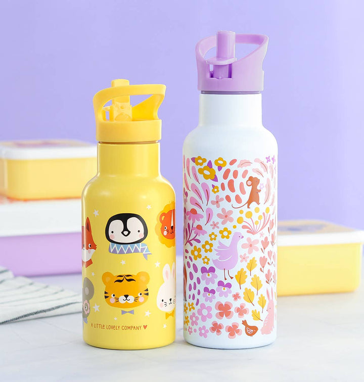 A Little Lovely Company - Kids Stainless Steel Drink / Water Bottle: Animal Friends