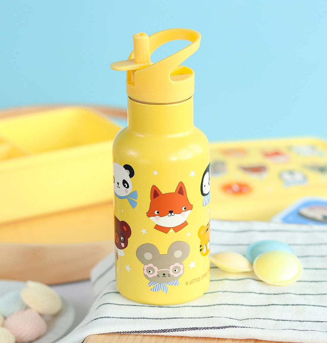 A Little Lovely Company - Kids Stainless Steel Drink / Water Bottle: Animal Friends