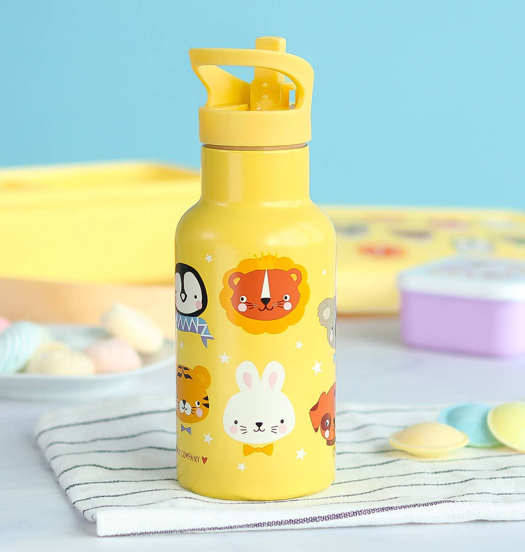 A Little Lovely Company - Kids Stainless Steel Drink / Water Bottle: Animal Friends