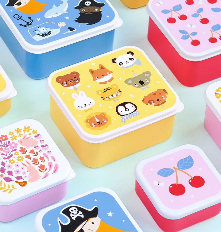 A Little Lovely Company - Lunch & Snack Box Set: Animal friends