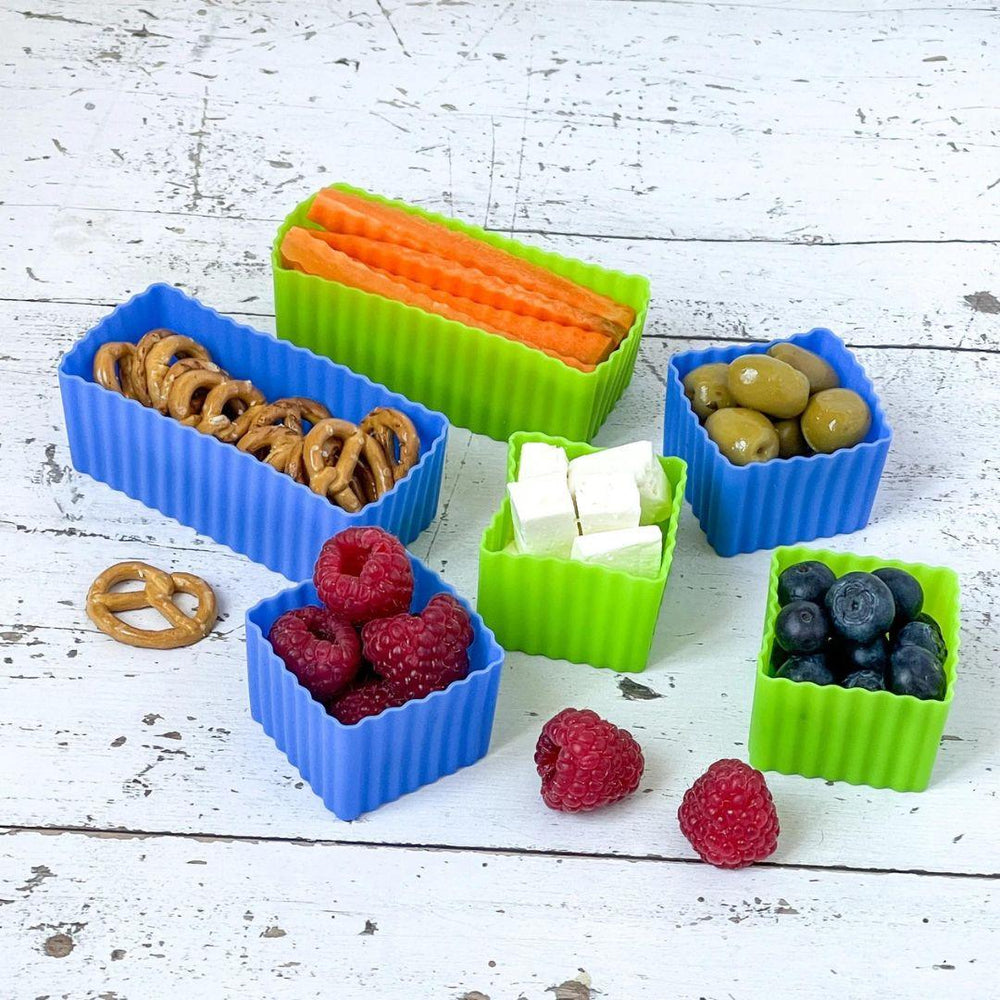 Yumbox Mini Silicone Bento Cups - Set of 6 - Green Blue - ScandiBugs