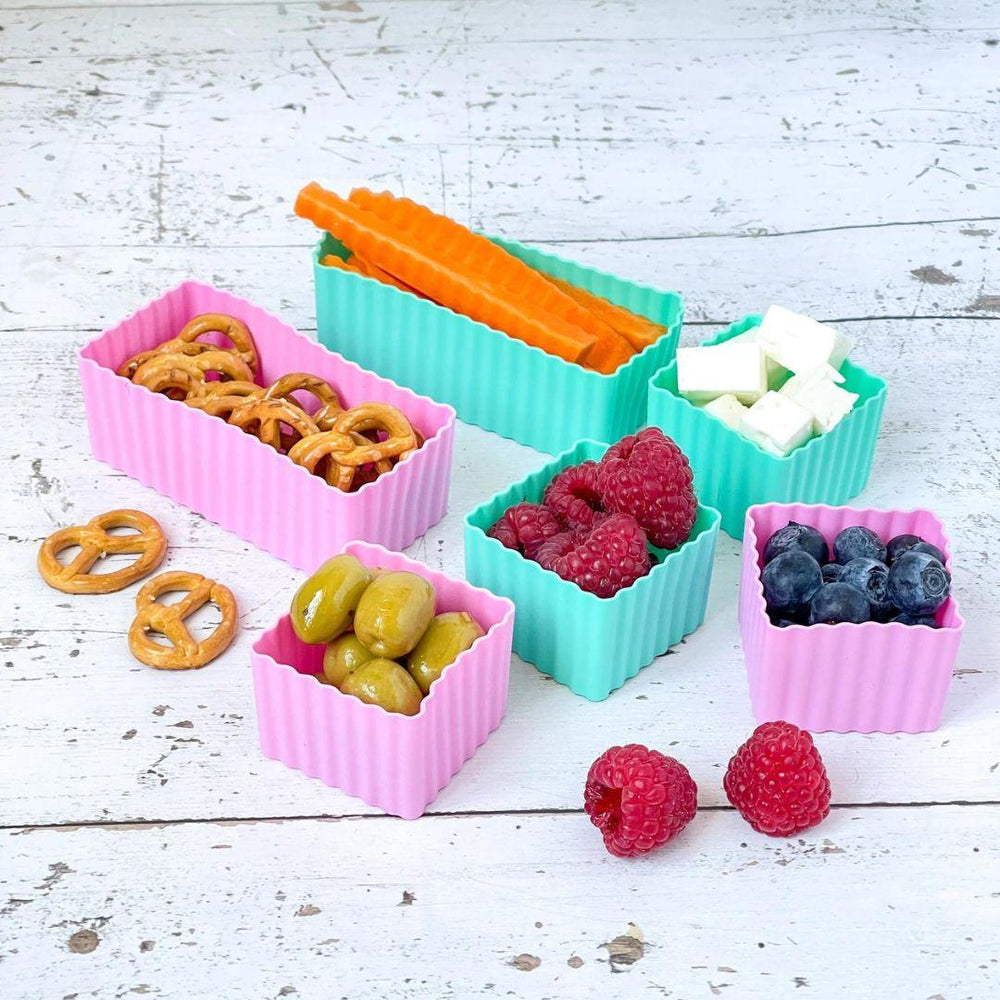 Yumbox Mini Silicone Bento Cups - Set of 6 - Pink Aqua - ScandiBugs