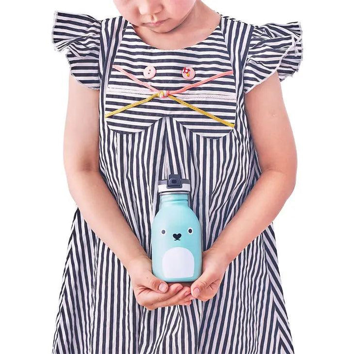 Noodoll Stainless Steel Bottle - Ricepudding Bear - Blue - ScandiBugs
