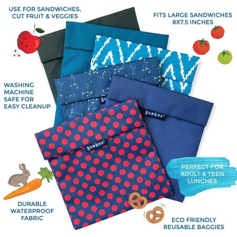Yumbox Pochette Zero Waste Sandwich Bag - Starry Sky - ScandiBugs